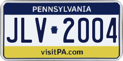 PA license plate JLV2004