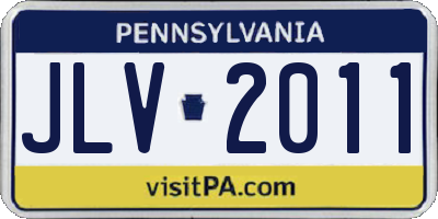 PA license plate JLV2011