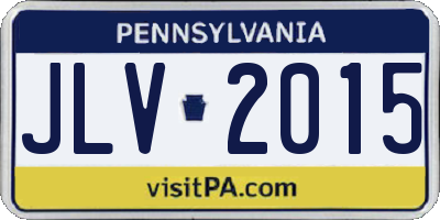 PA license plate JLV2015
