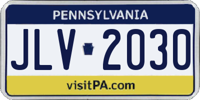 PA license plate JLV2030
