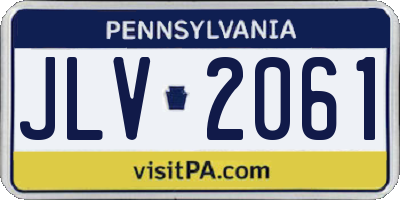 PA license plate JLV2061