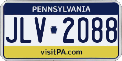 PA license plate JLV2088