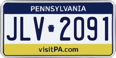 PA license plate JLV2091