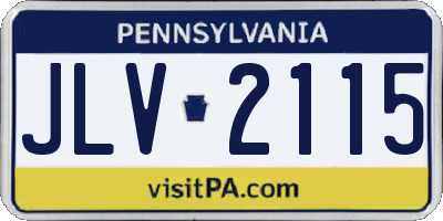 PA license plate JLV2115