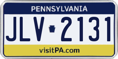 PA license plate JLV2131