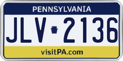PA license plate JLV2136
