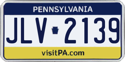 PA license plate JLV2139