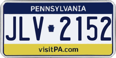 PA license plate JLV2152