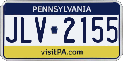 PA license plate JLV2155