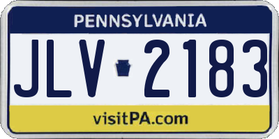 PA license plate JLV2183