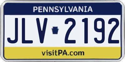 PA license plate JLV2192