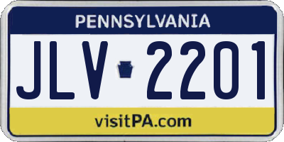 PA license plate JLV2201