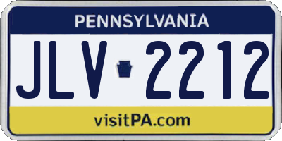 PA license plate JLV2212