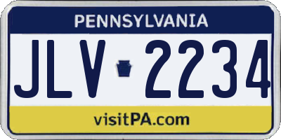 PA license plate JLV2234