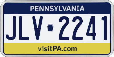 PA license plate JLV2241