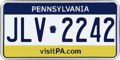 PA license plate JLV2242