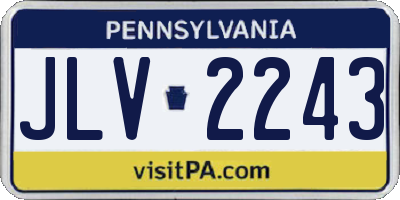 PA license plate JLV2243