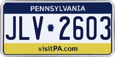 PA license plate JLV2603