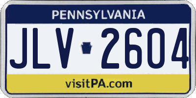 PA license plate JLV2604