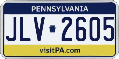 PA license plate JLV2605