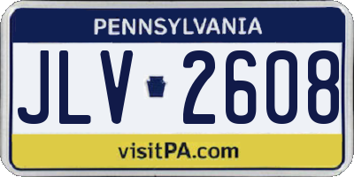 PA license plate JLV2608