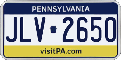 PA license plate JLV2650