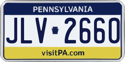 PA license plate JLV2660