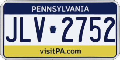 PA license plate JLV2752