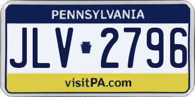 PA license plate JLV2796