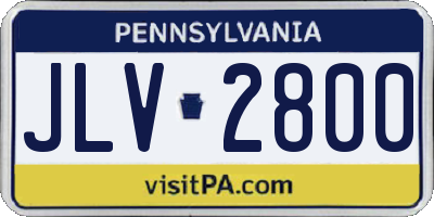 PA license plate JLV2800