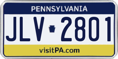 PA license plate JLV2801
