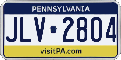 PA license plate JLV2804