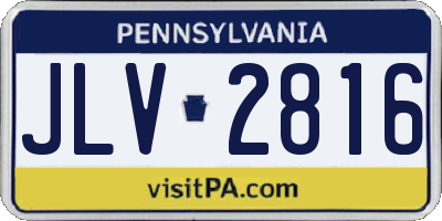 PA license plate JLV2816