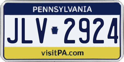 PA license plate JLV2924