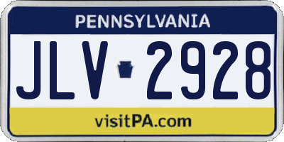 PA license plate JLV2928