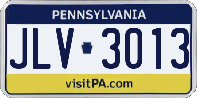 PA license plate JLV3013