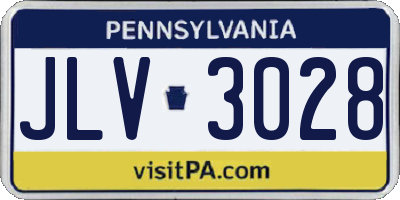 PA license plate JLV3028