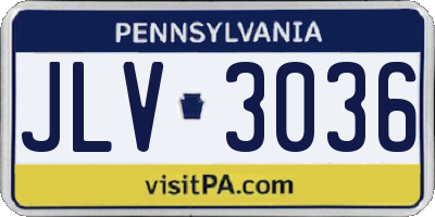 PA license plate JLV3036
