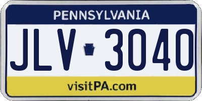 PA license plate JLV3040