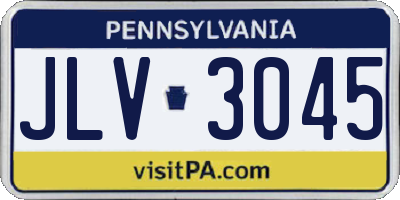 PA license plate JLV3045