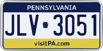 PA license plate JLV3051