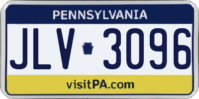 PA license plate JLV3096