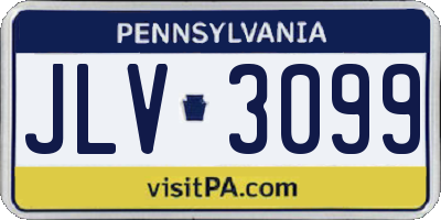 PA license plate JLV3099