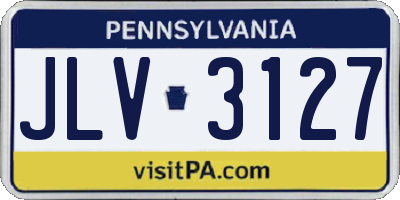 PA license plate JLV3127