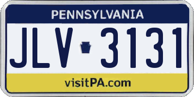 PA license plate JLV3131