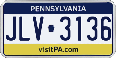 PA license plate JLV3136