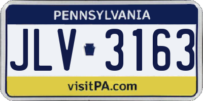 PA license plate JLV3163