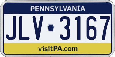 PA license plate JLV3167