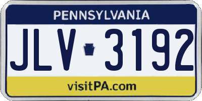 PA license plate JLV3192