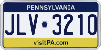 PA license plate JLV3210
